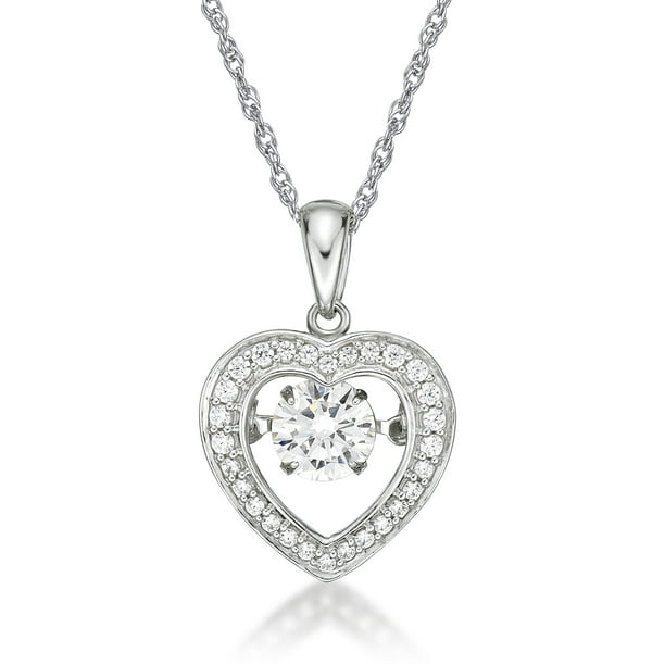 Merdia Elegant 925 Sterling Silver Heart Pendant Necklace 18 Jewelry 